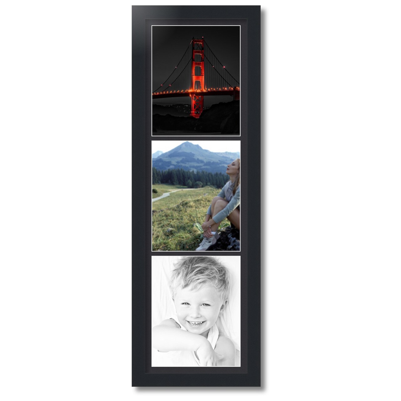 ArtToFrames Collage Photo Picture Frame with 3 - 8x10 inch Openings, Framed in Black with Over 62 Mat Color Options and Plexi Glass (CSM-3926-2134)